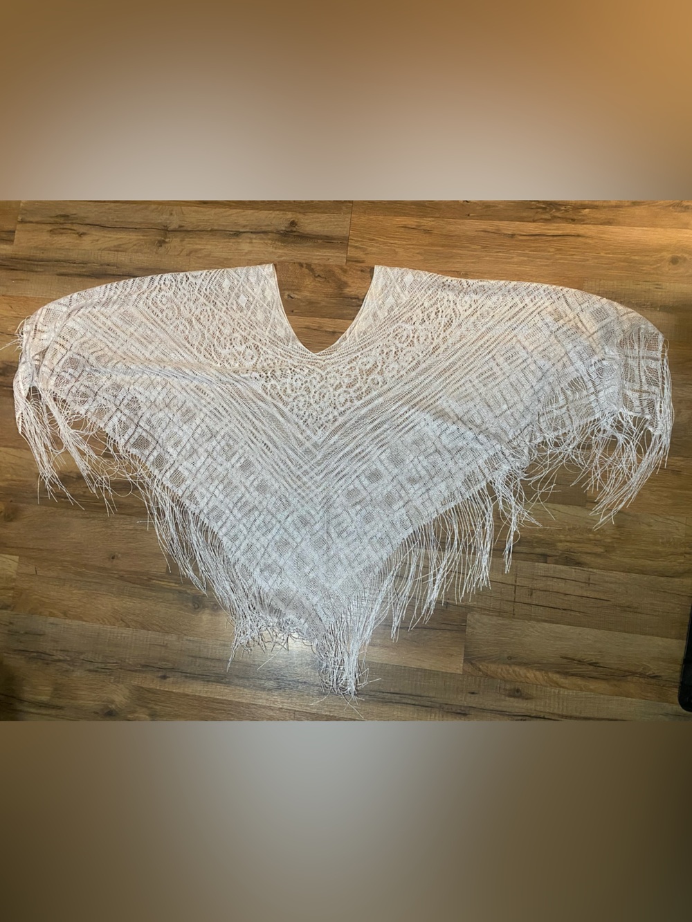 Boho Fringe V-Neck Tunic Top - White